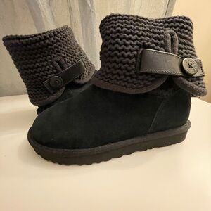 UGG Women’s Shania Black Knit Cuff Boots New